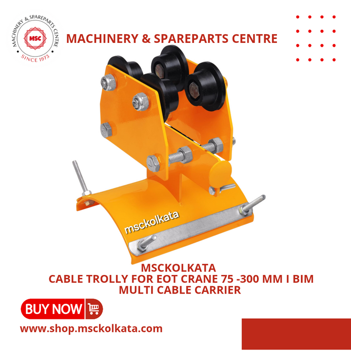 Metal four bearing wheel Cable trolley for crane for 75 mm I bim