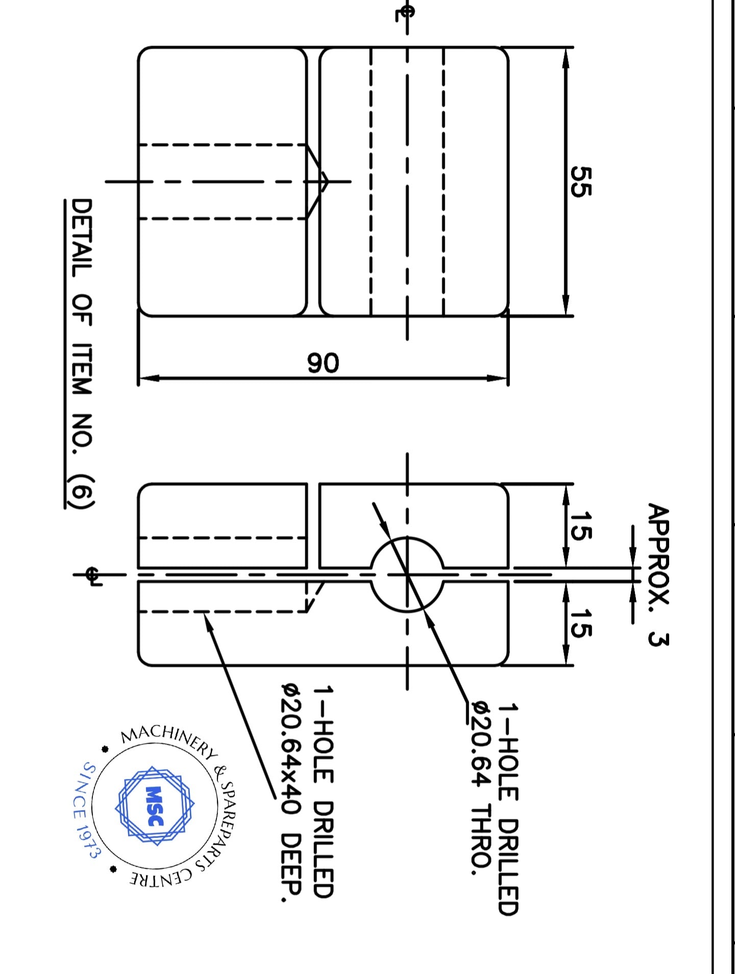 Drawing for ht motor terminal connector bushings.