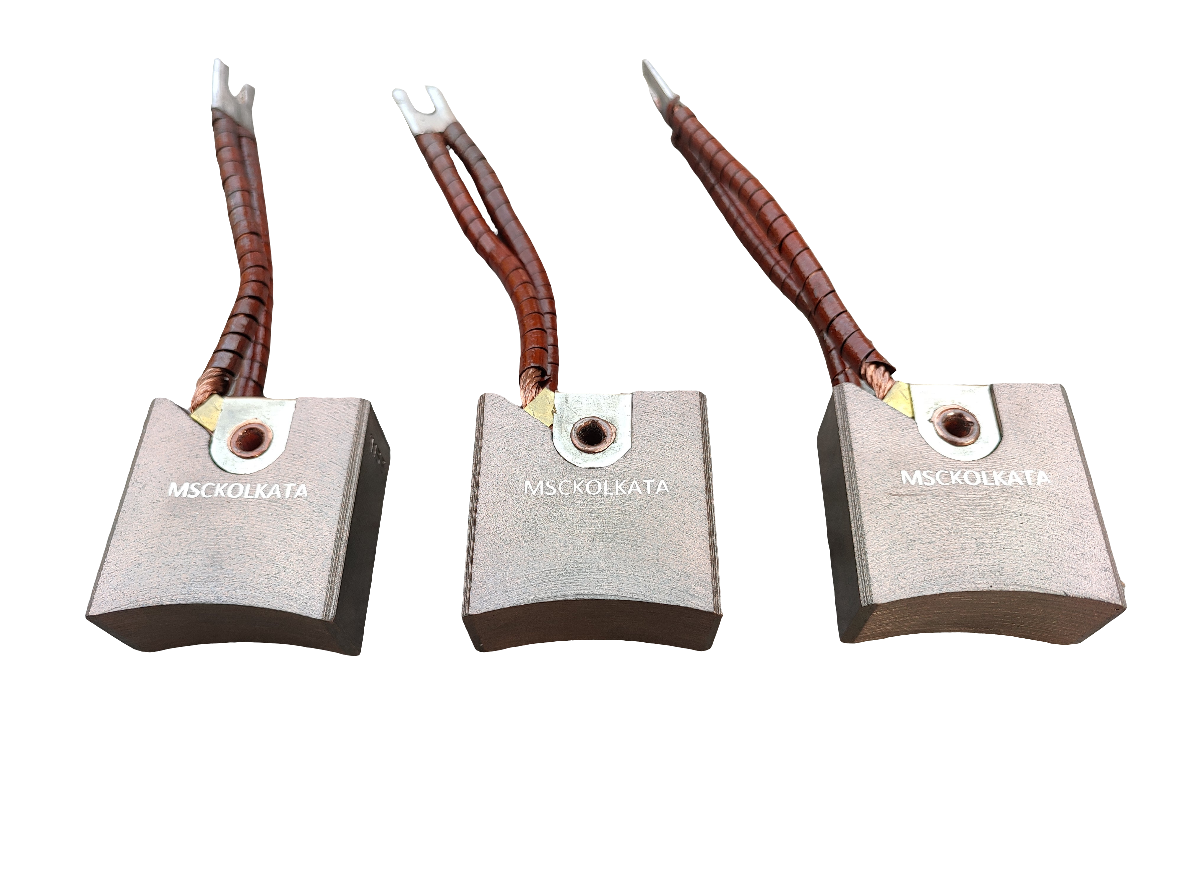 Carbon brush for ht 11 kv  motors grade m15e size 50 50 25 mm