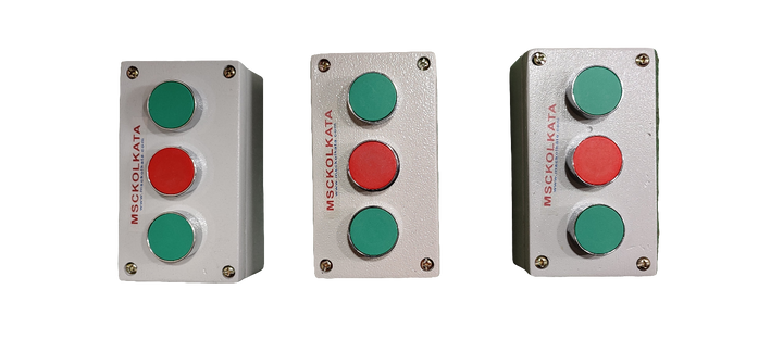 Three way push button station