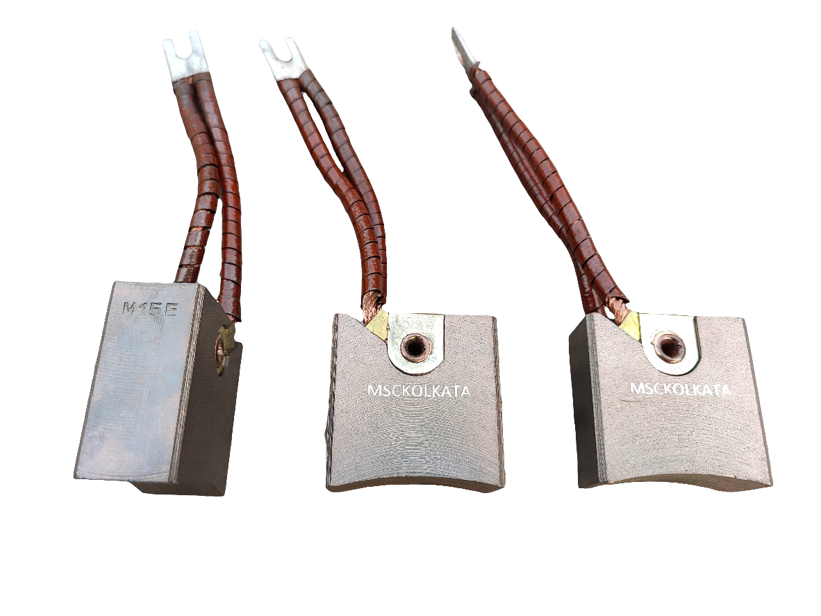 Carbon brush for ht 11 kv  motors grade m15e size 50 50 25 mm