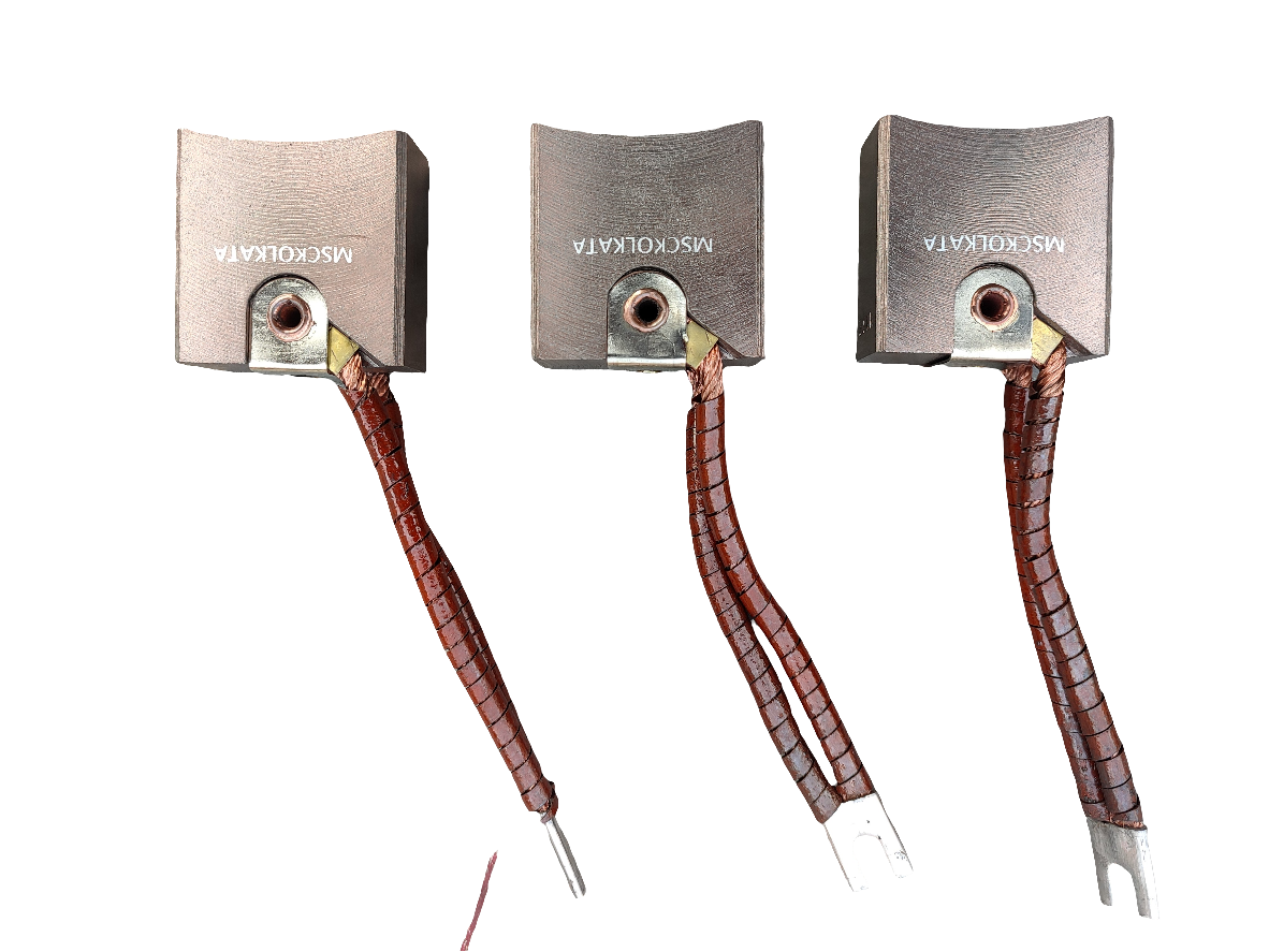 Carbon brush for ht 11 kv  motors grade m15e size 50 50 25 mm