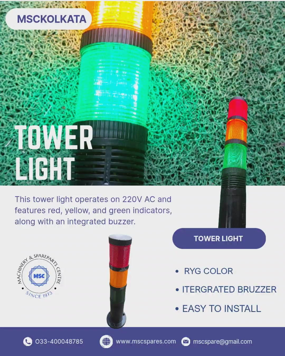 Tower light ryg colour